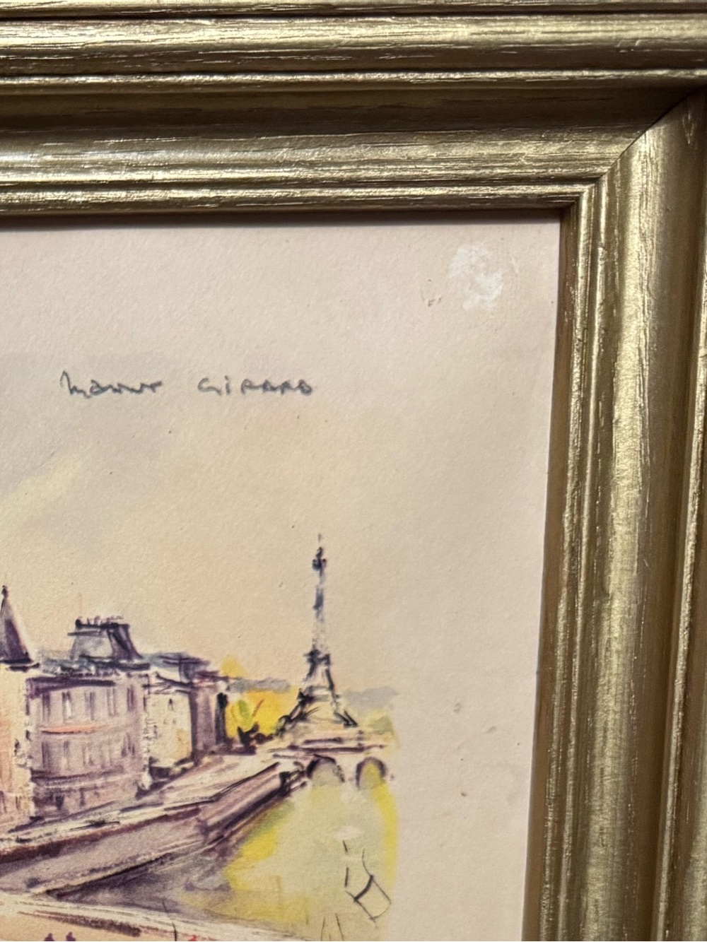 Gold Framed Watercolor Cityscape Paris Maris Girard Print Wall Art - Picture 2 of 6